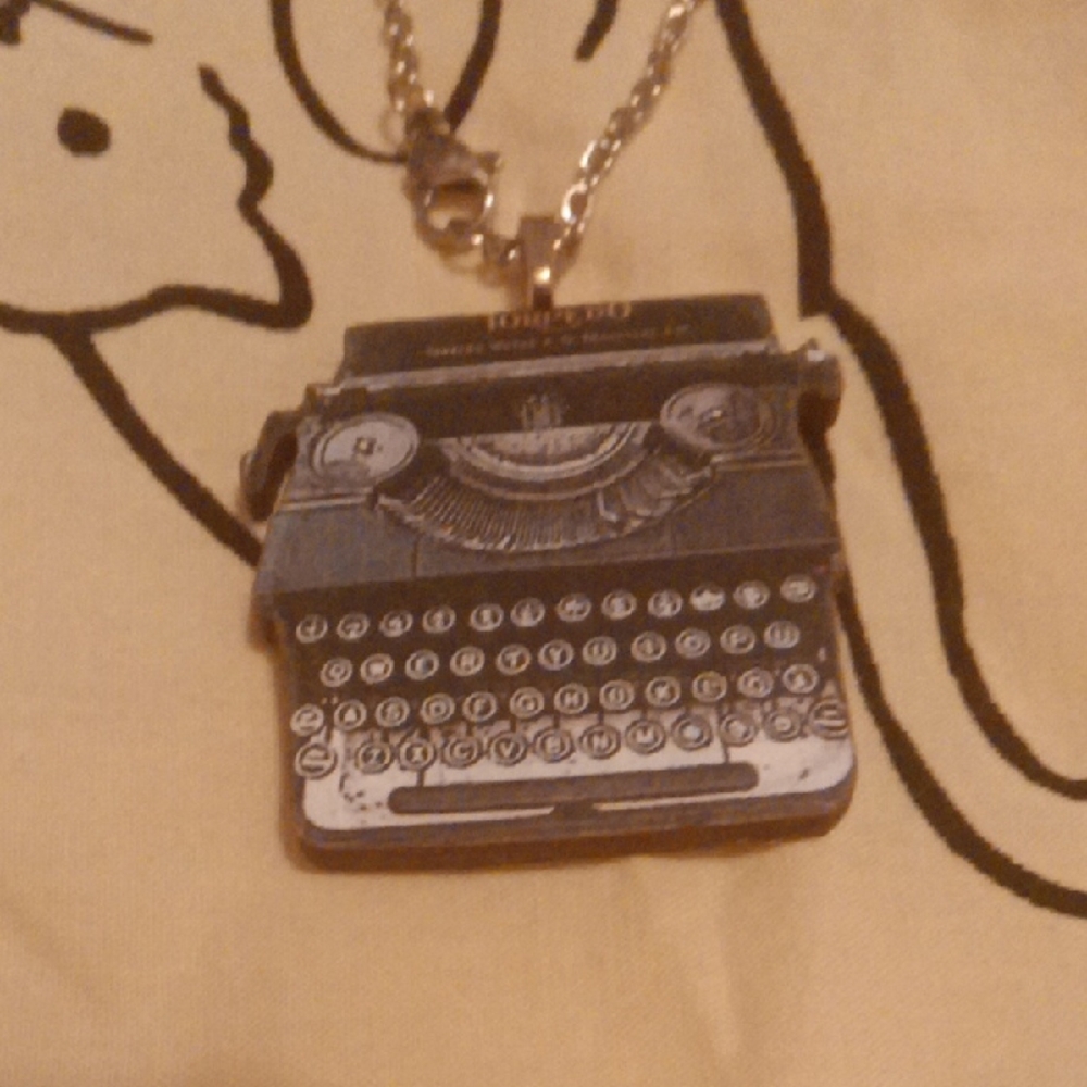 Vintage Typewriter Pendant Necklace